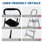 4 Step Ladder, Folding Step Stool with Wide Anti-Slip Pedal
