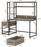 55 Inches Multifunctional Computer Desk