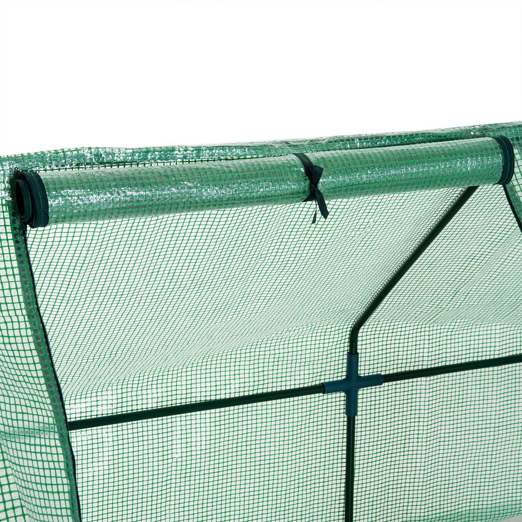 Outsunny 9' x 3' x 3' Portable Mini Greenhouse Outdoor Garden with Large Zipper Doors and Water/UV PE Cover
