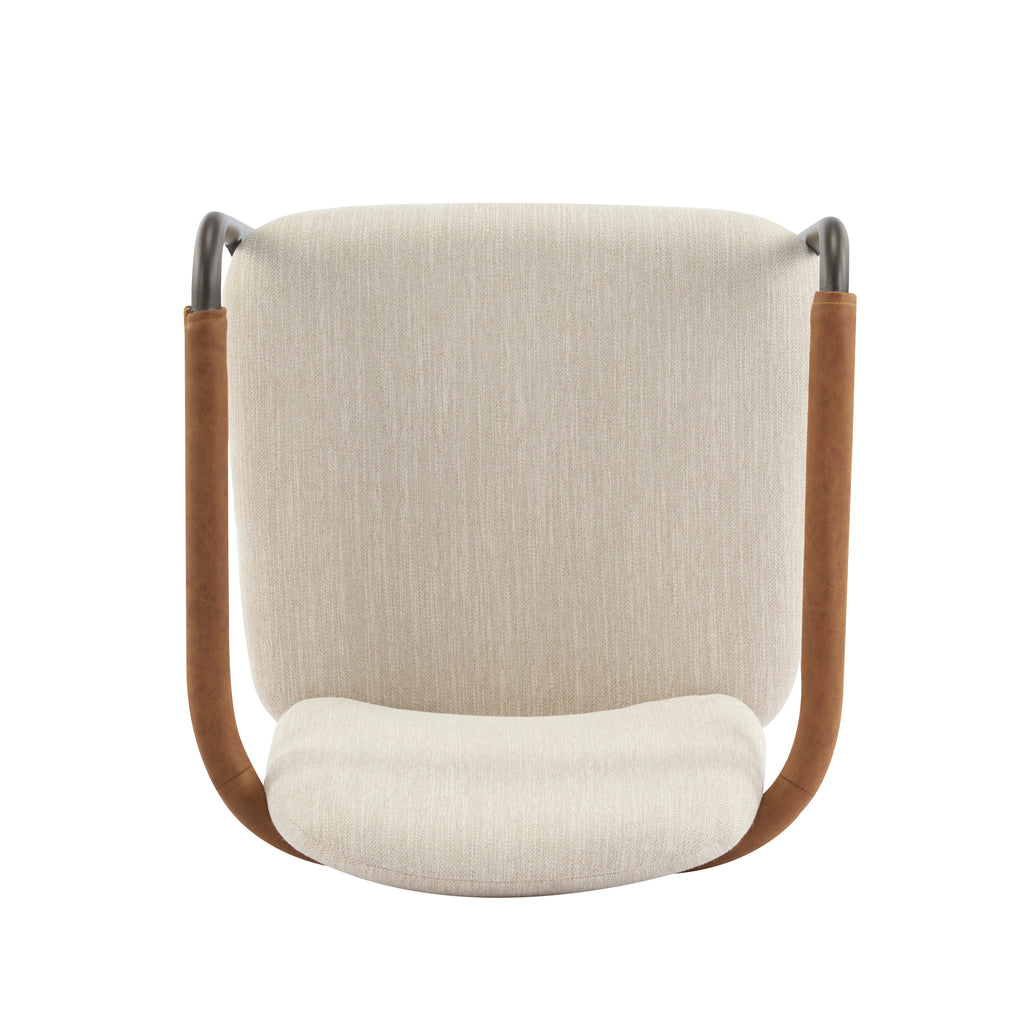 Dining Chair Set of 2 - Espresso and Beige