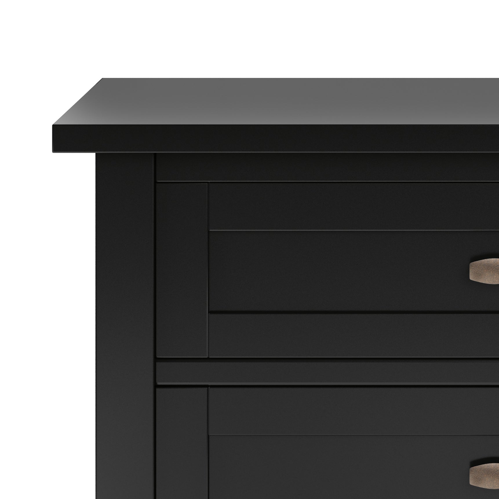 Warm Shaker Bedside Table - Black