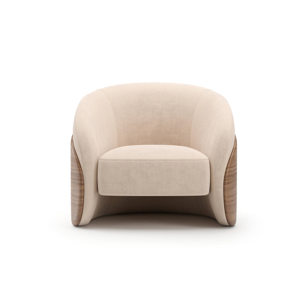 Fleur Wood Back Lounge Chair