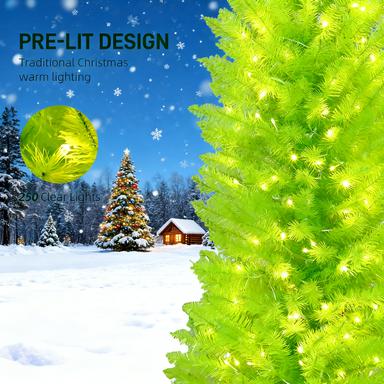84 Inch Whimsical Christmas Tree - Pencil Xmas Tree
