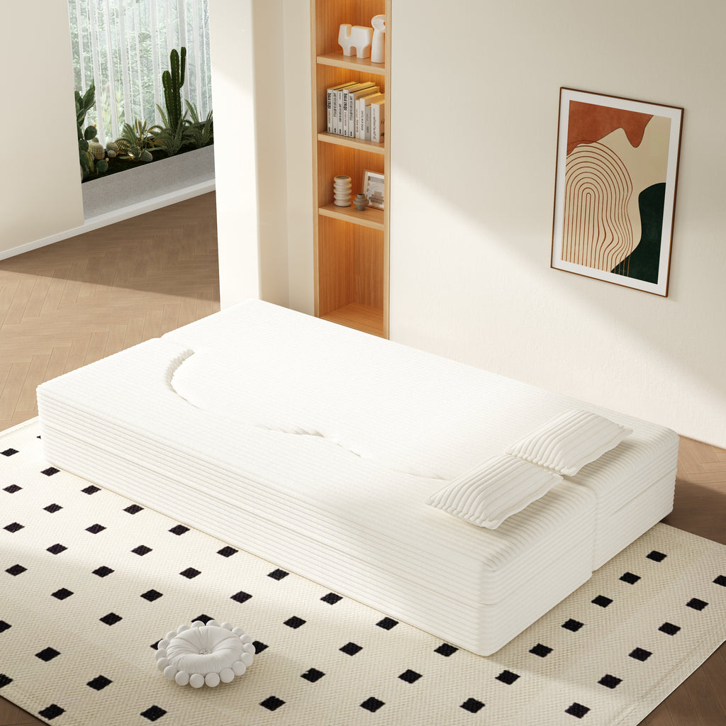Modern Floor Sofa with 2 Pillows