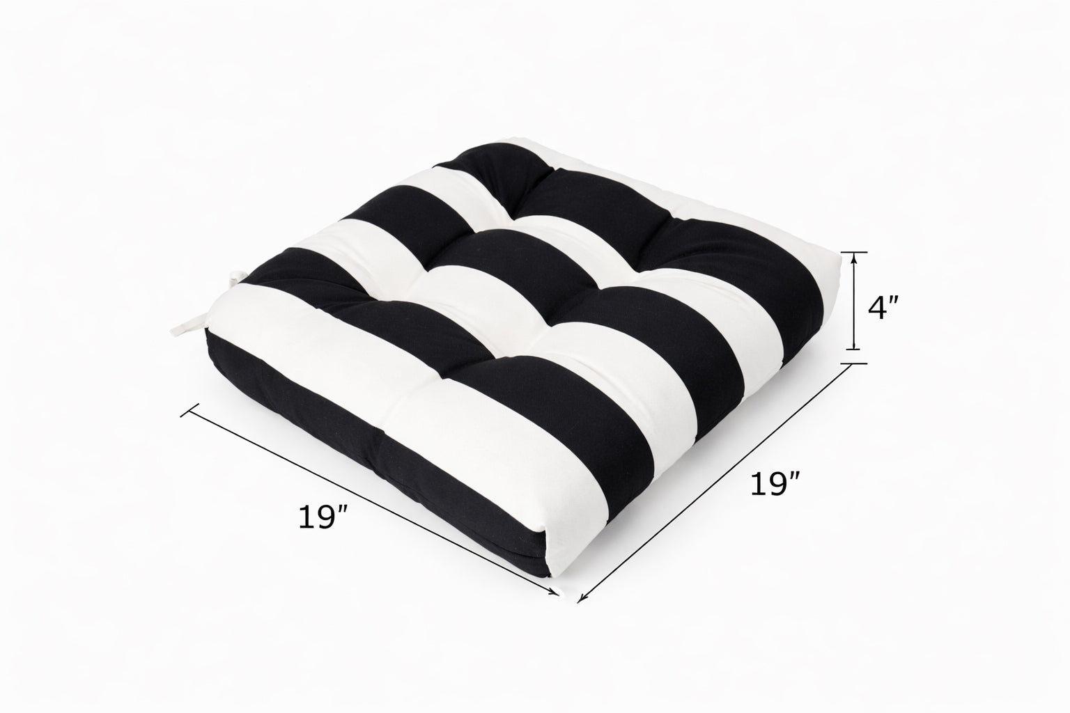 Outdoor Chair Cushions Set of 2 – Black and White Striped