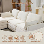 104" Plush Cloud 3 Seater Sofa: Modular 3 Seater Sofa + Ottoman