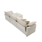 Modular Deep Seat 3-Seat Sofa Couch with Ottoman