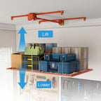 Orange Overhead Garage Storage Rack 4x8 FT for High Ceilings