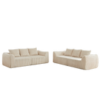 Minimalist 3+3 Seater Corduroy Sofa Set