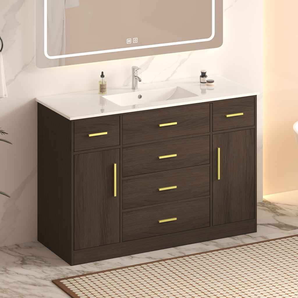 48" Dark Brown Bathroom Vanity