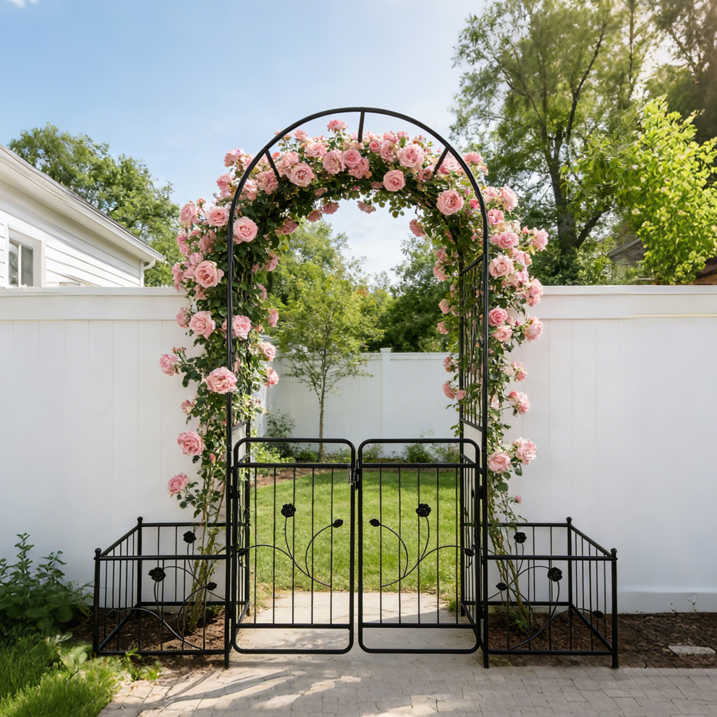 Metal Garden Arch with Gate