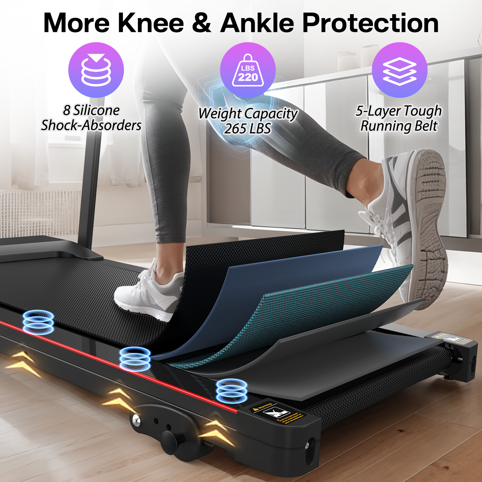 Folding Treadmill with Incline 2.5HP Electric Treadmill for Home