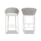 Rowan 27.5" Rope Barrel Low Back Patio Counter Stool - Set of 2