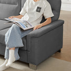 82" Modern Compressed Snowfleece Fabric 3-Seater Sofa