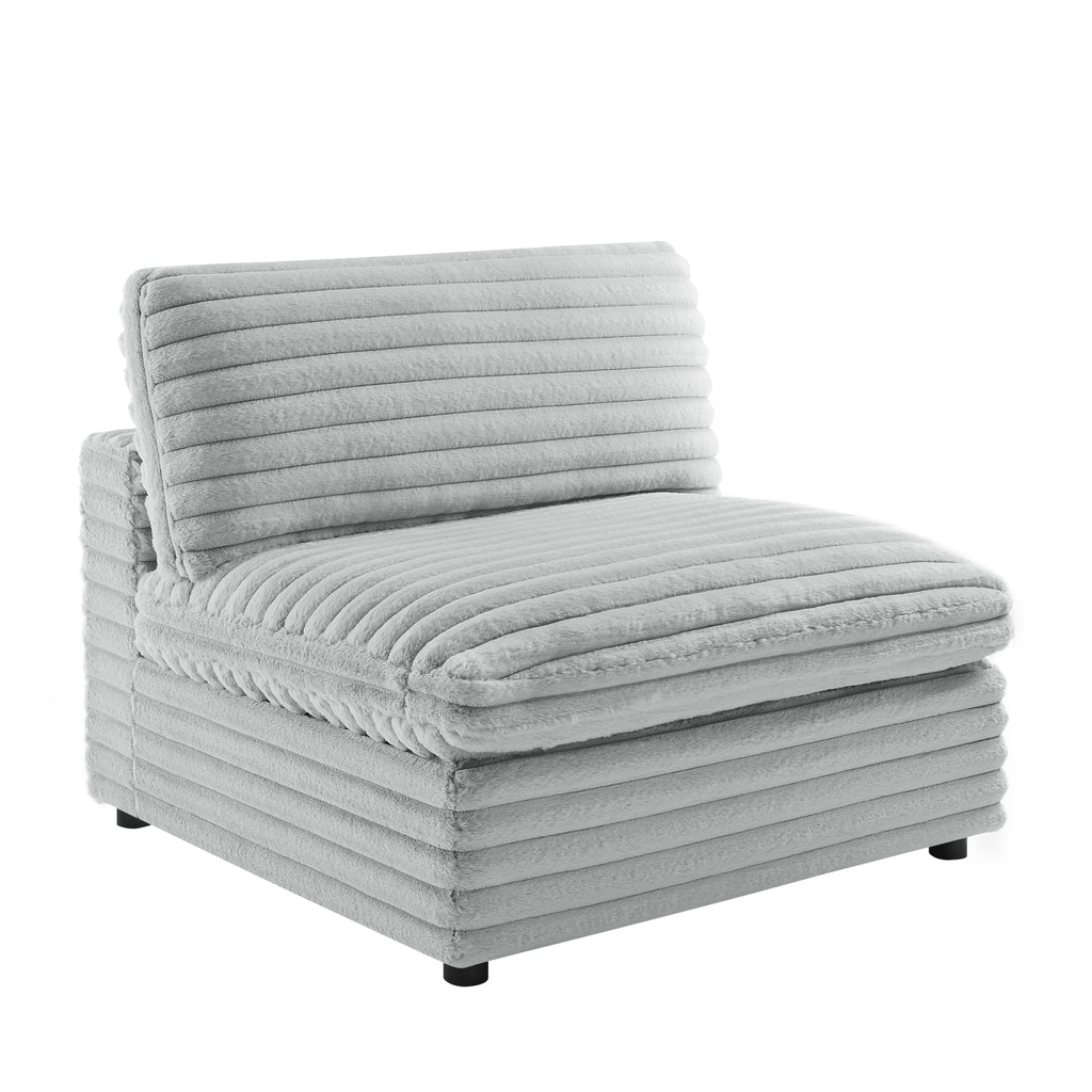 Jenny Plush Fabric Armless Slipper Chair