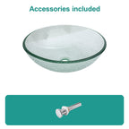 Bathroom Artistic Tempered Crackle-Glass Vessel Sink