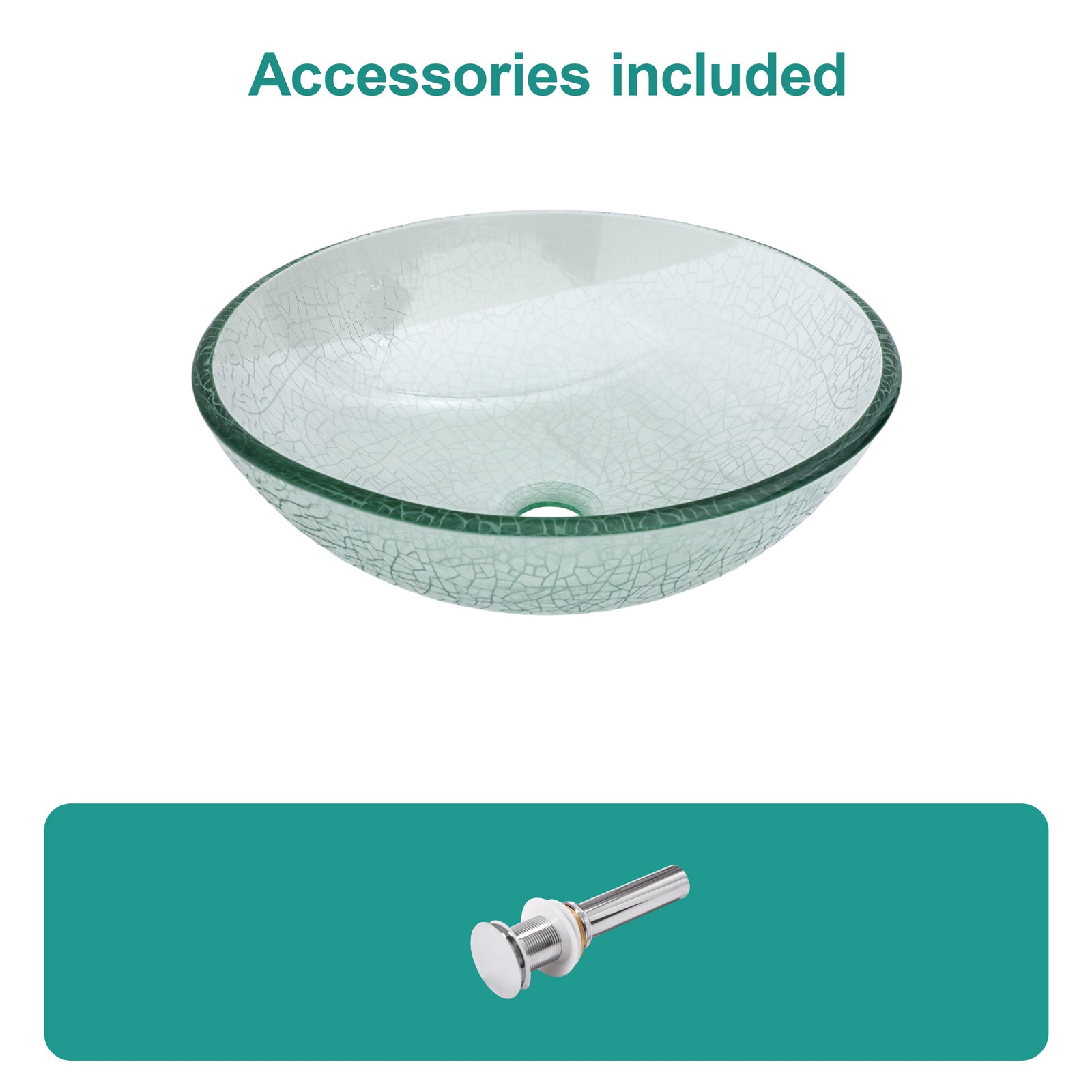 Bathroom Artistic Tempered Crackle-Glass Vessel Sink