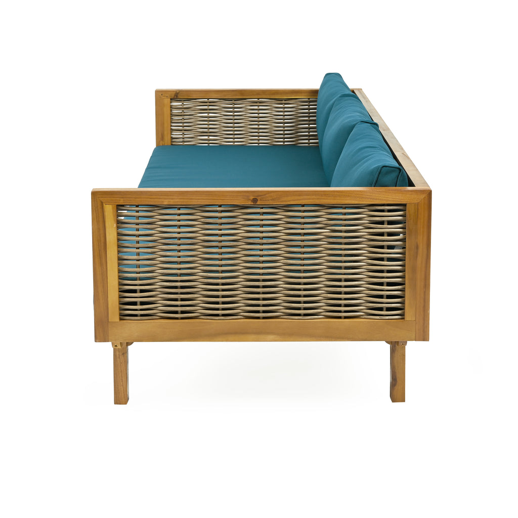 Claremont 3 Seater Daybed With Rattan Arms (Teak Cushion)