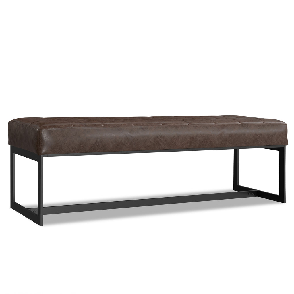 Penelope Leather Ottoman Bench