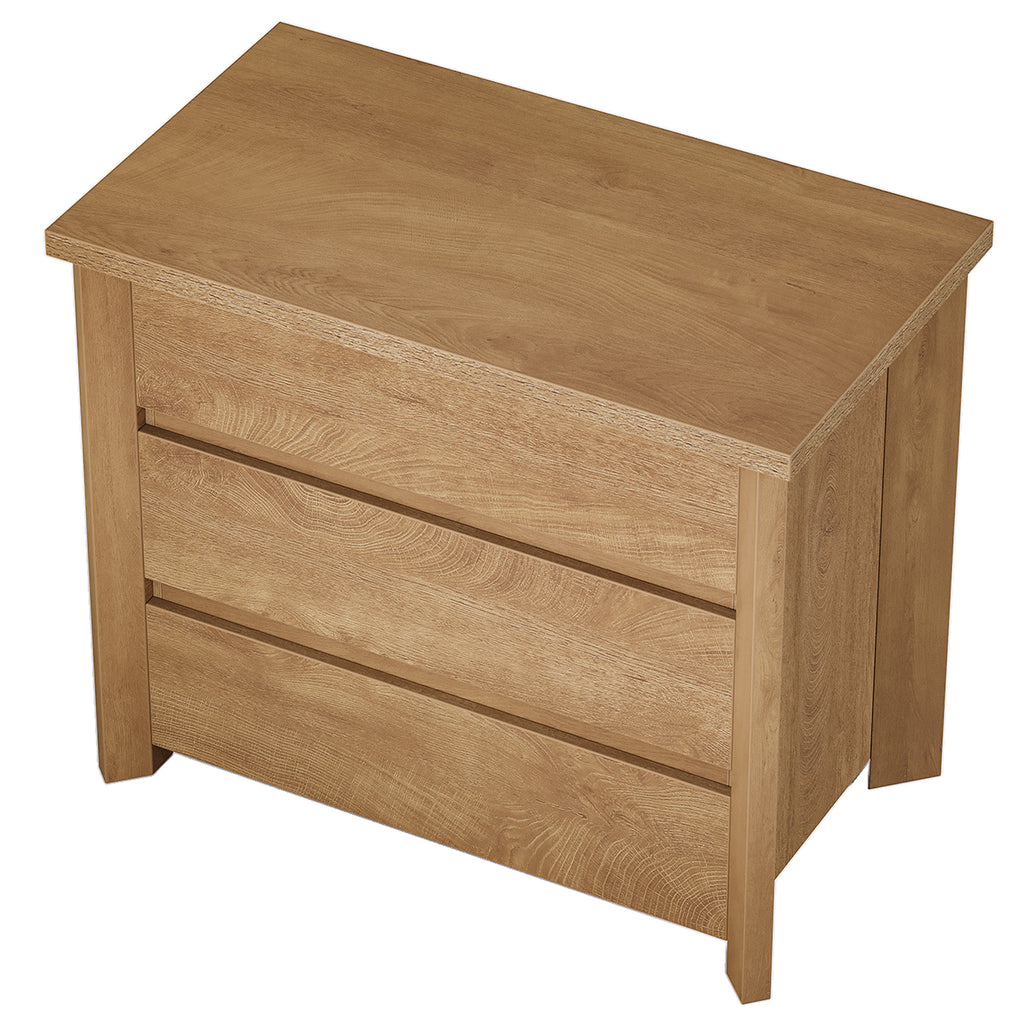 32" Farmhouse Nightstand with 3 Drawers