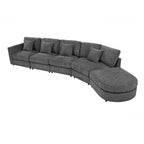 U_Style Modern 5-Seater Curved Modular Sectional Sofa