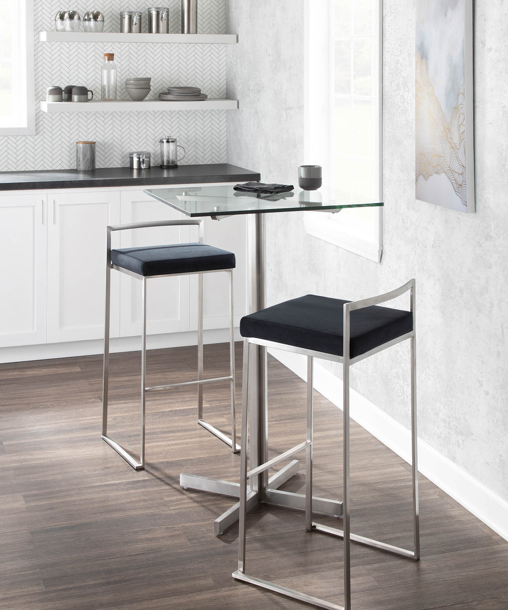 30" Contemporary Stackable Barstool Set of Three