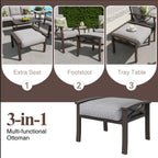 Set of 2 All-Weather 26” Width Metal Ottomans