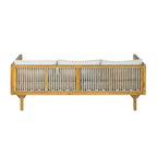 Outdoor Patio Sofa with Acacia Wood and Rope Design
