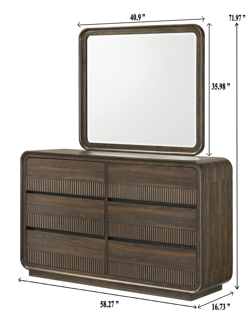 Mid-Century Flair Rounded Edges Dresser
