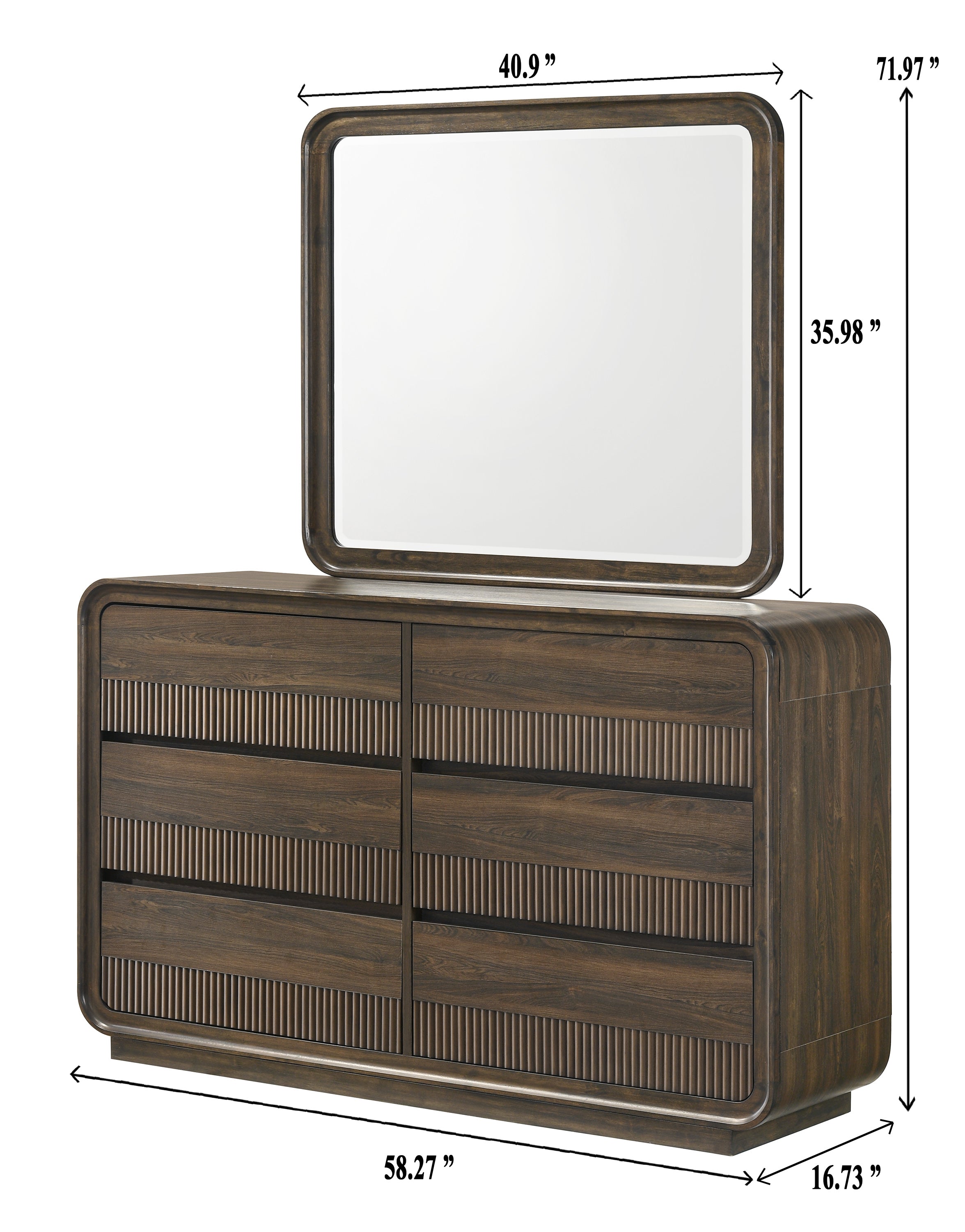 Mid-Century Flair Rounded Edges Dresser