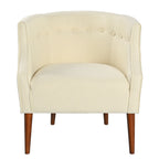 Modern Club Chair with Button-Tufted Back & Tonal Piping