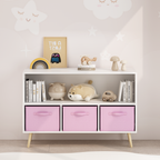 Kids Bookcase with Collapsible Fabric Drawers