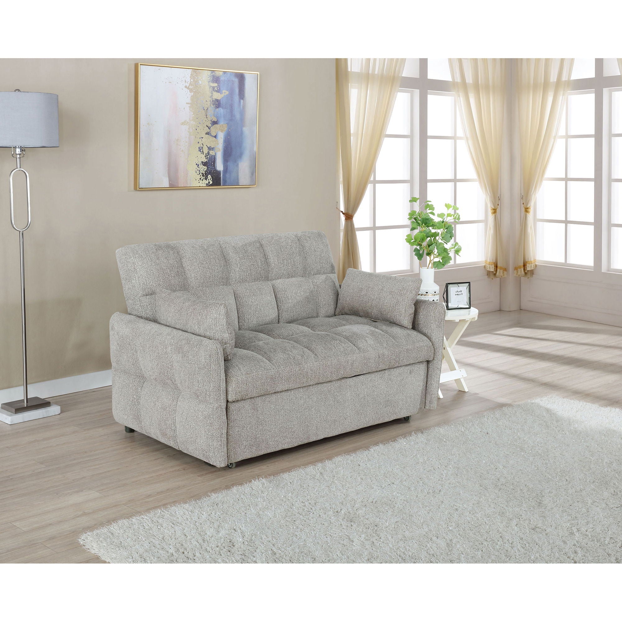 Alvara - Tufted Cushion Pull Out Sleeper Sofa Bed