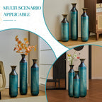 Torch-Fired Metal Vases Set of 3, Tall