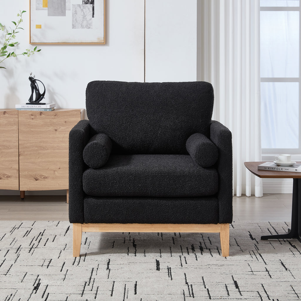 35.4" Wide Modern Farmhouse Performance Accent Chair