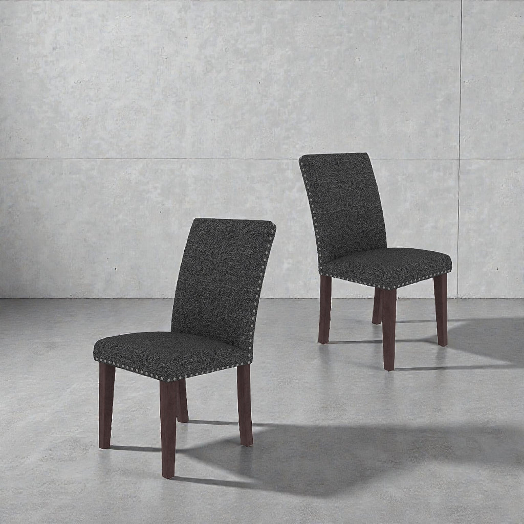Upholstery Dining Chair Set of 2 in Grey and Brown