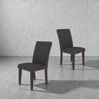 Upholstery Dining Chair Set of 2 in Grey and Brown