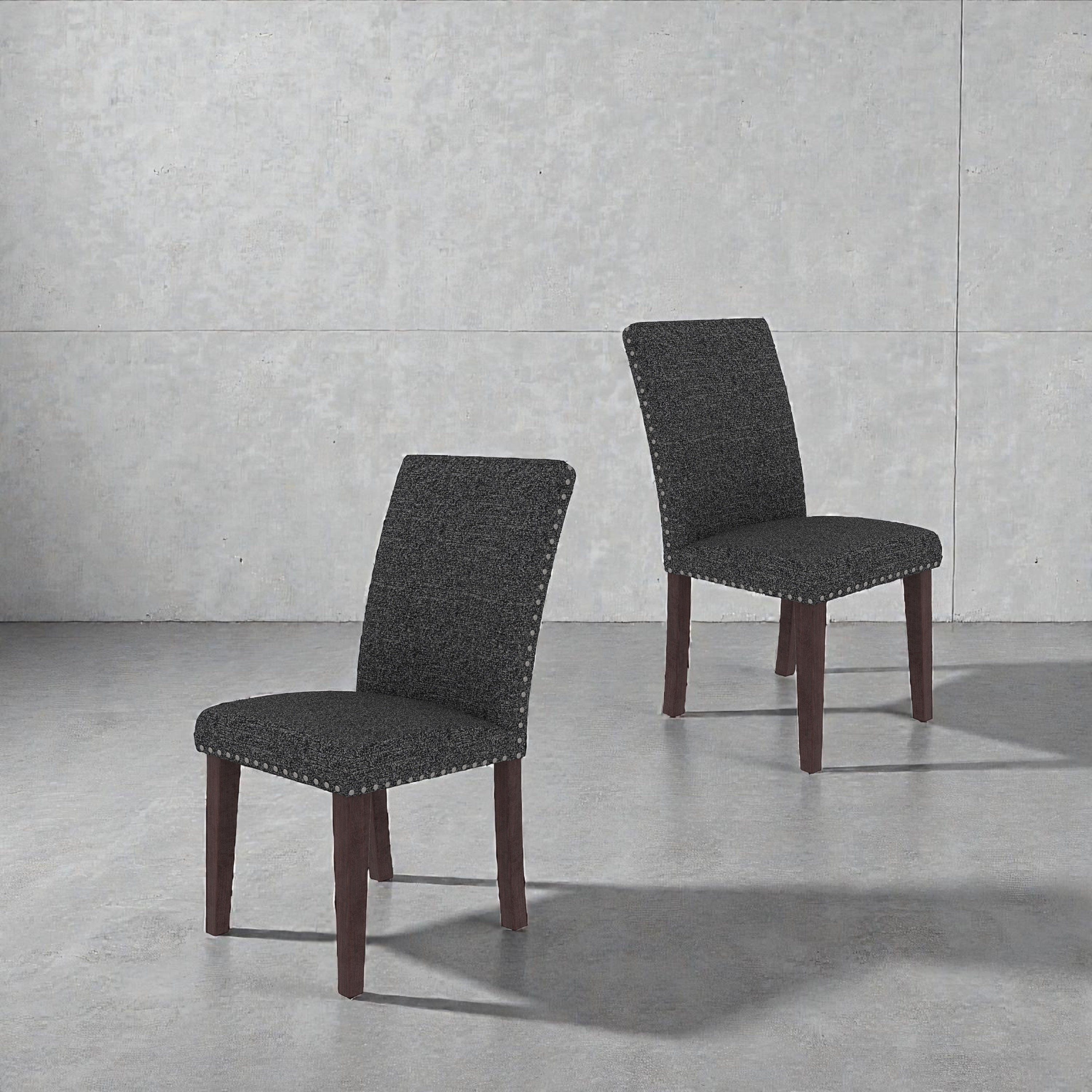 Upholstery Dining Chair Set of 2 in Grey and Brown