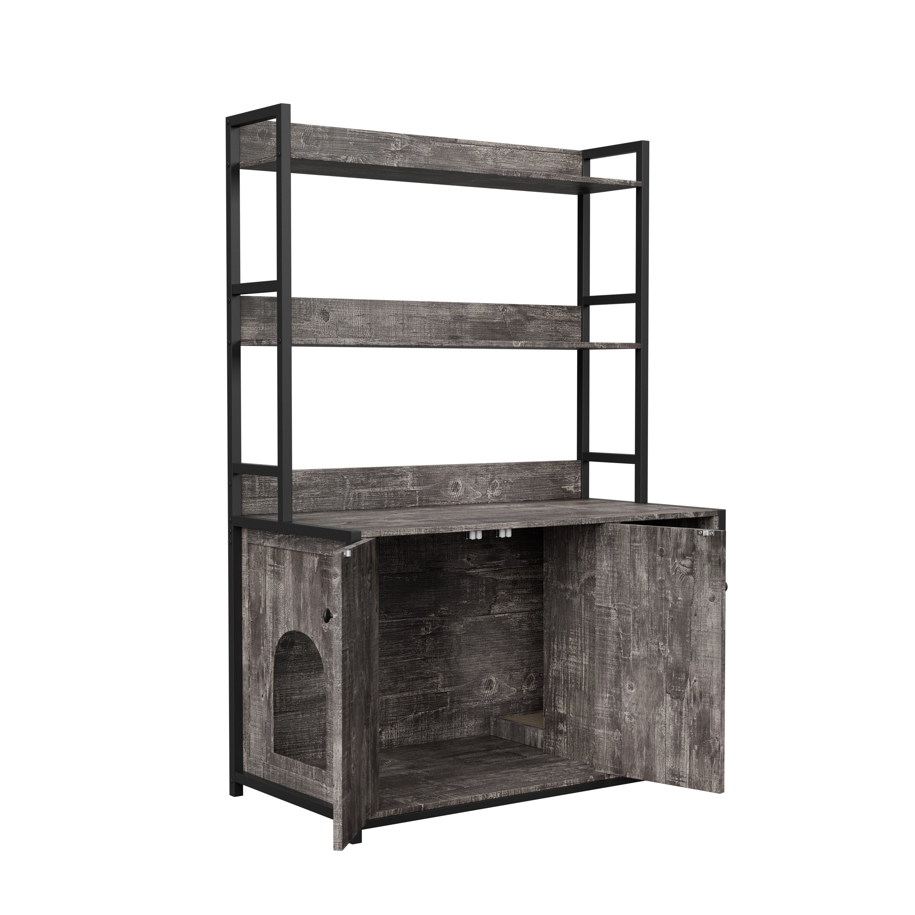 Large Cat Litter Box Enclosure With Shelf Storage