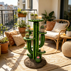 32" Resin Saguaro Cactus Plant Stand with 3 Display Shelves