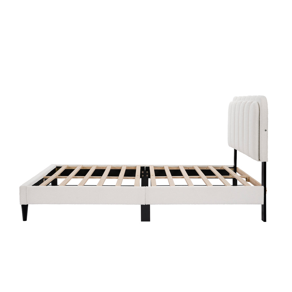Lambswool Petal Headboard Bed Frame