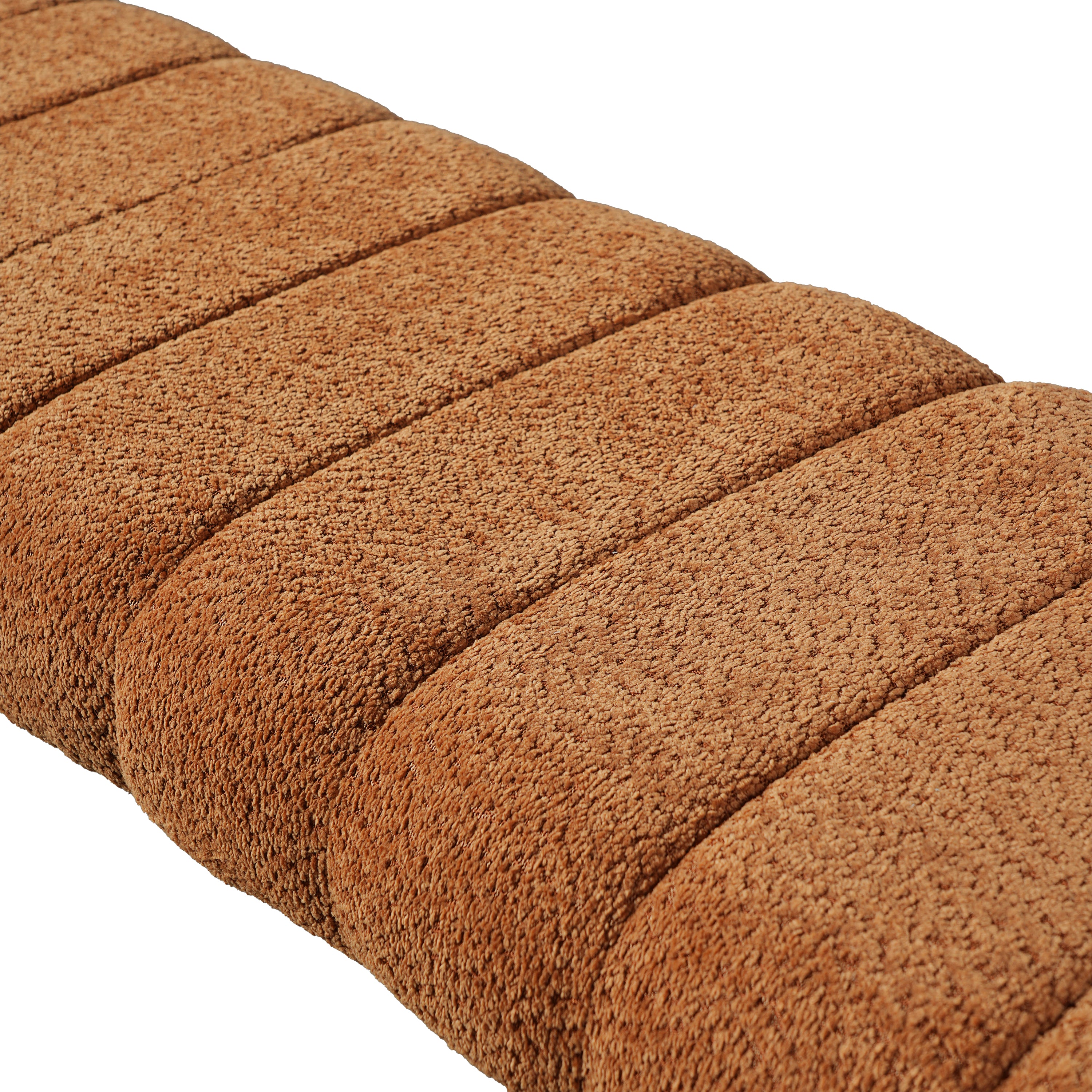 63-Inch Modern Minimalist Multi-Functional Boucle Bench - Orange