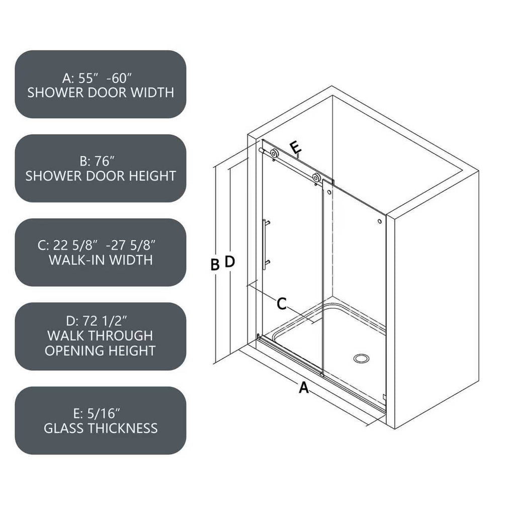 6076 Matte Shower Door