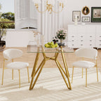 35.4-Inch Square Tempered Glass Dining Table