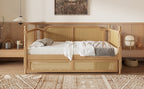 Traditional Style Rattan Full Size Daybed with Trundle