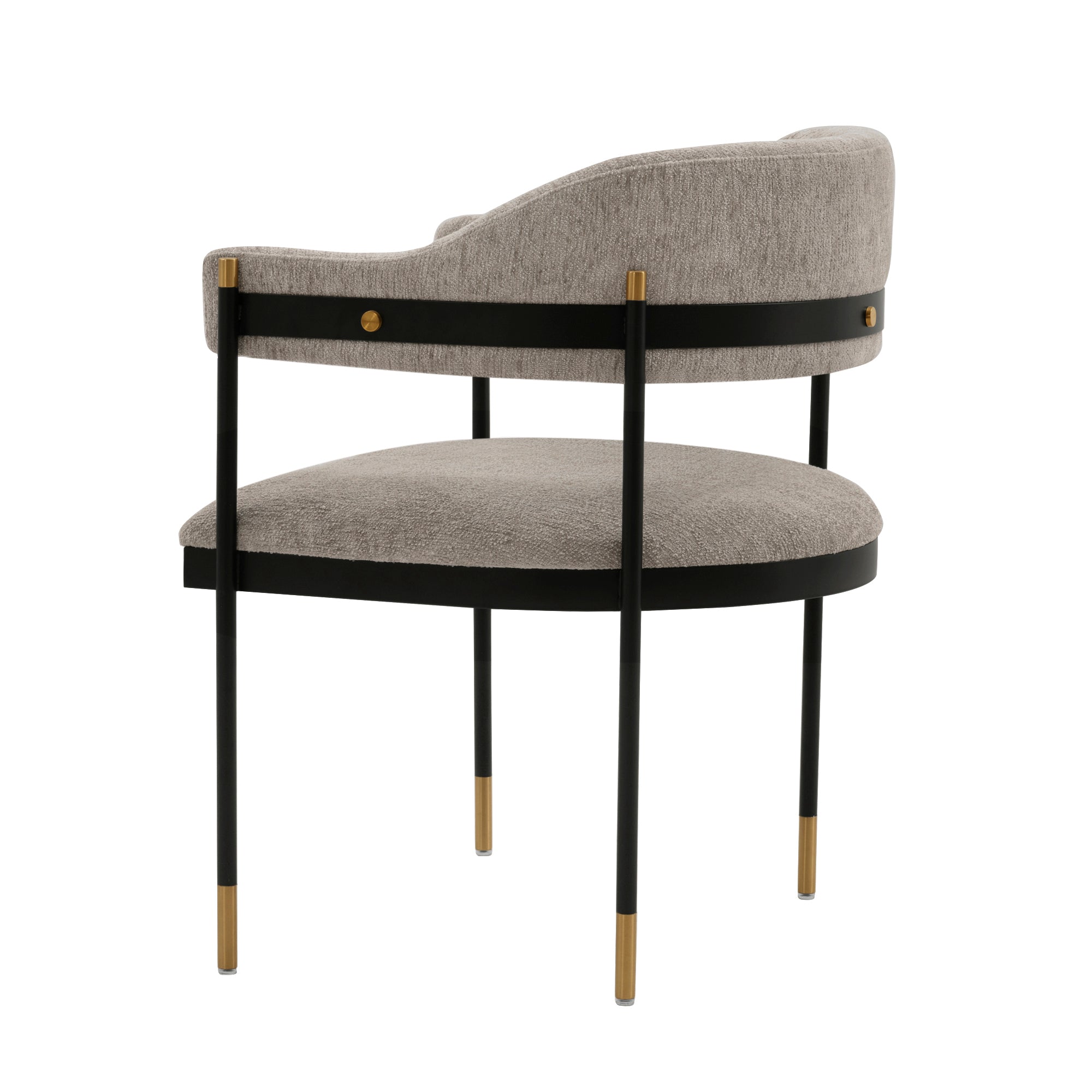 Lia Metal Chenille Armchair in Stone
