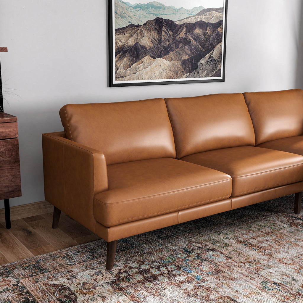Lore L-Shaped Genuine Leather Sectional