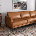 Lore L-Shaped Genuine Leather Sectional