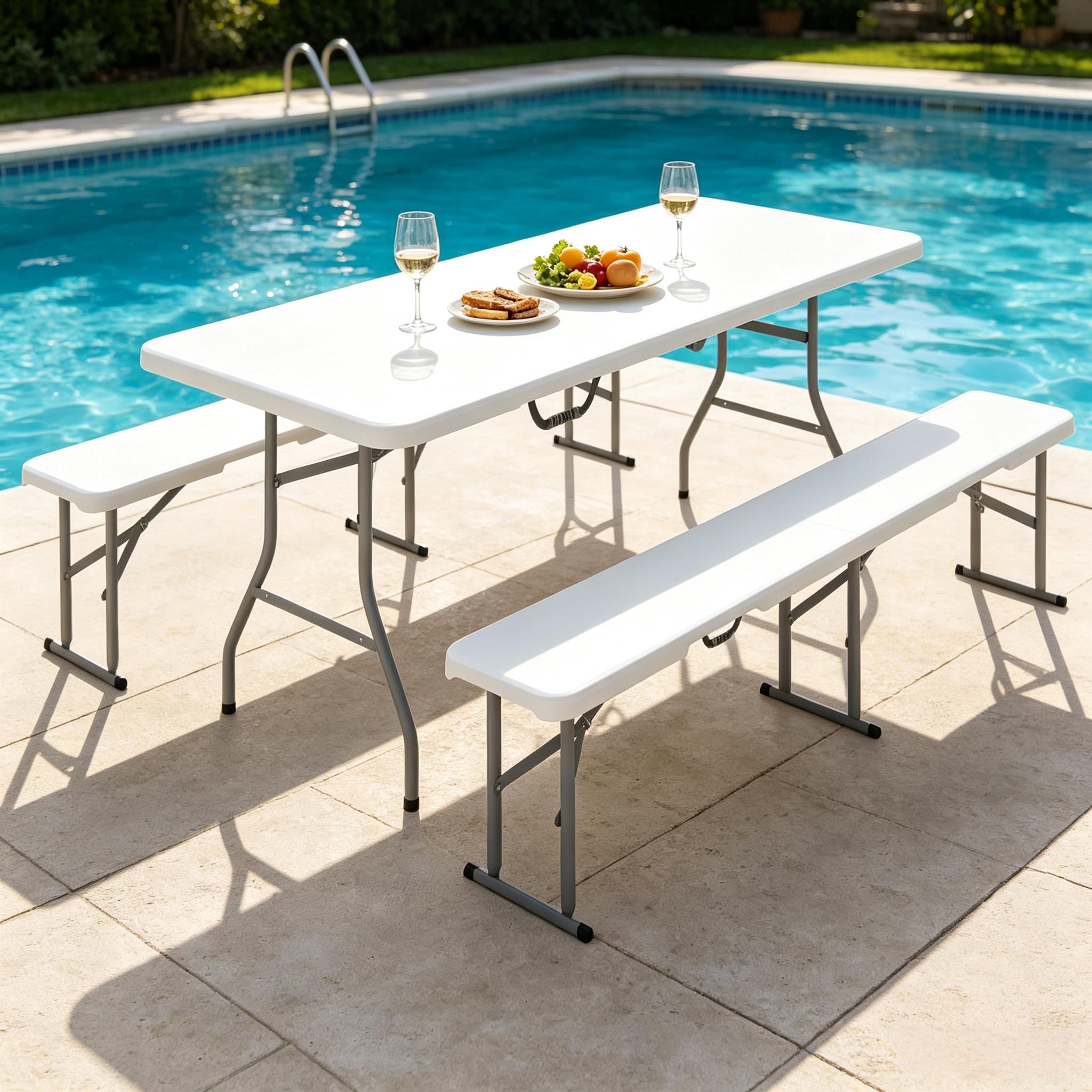 Foldable Picnic Table and Chairs Set