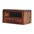 Chunky Chestnut Floating Bedside Nightstand